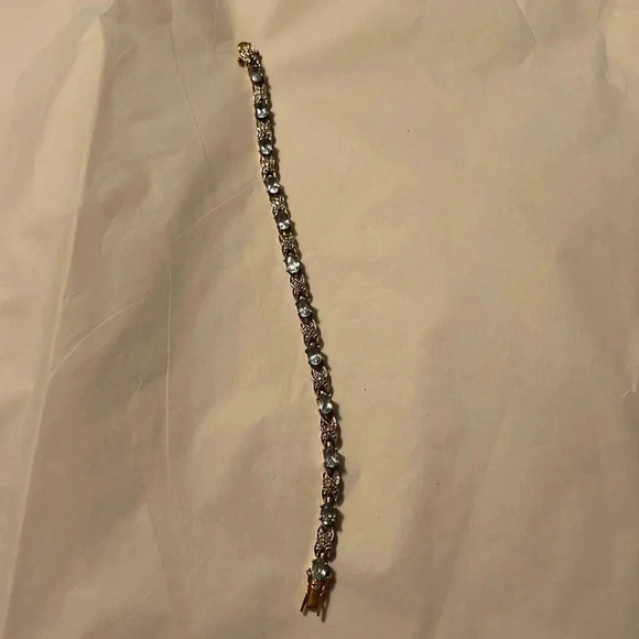 Authentic topaz bracelet with silver and gold - Picture 2 of 3